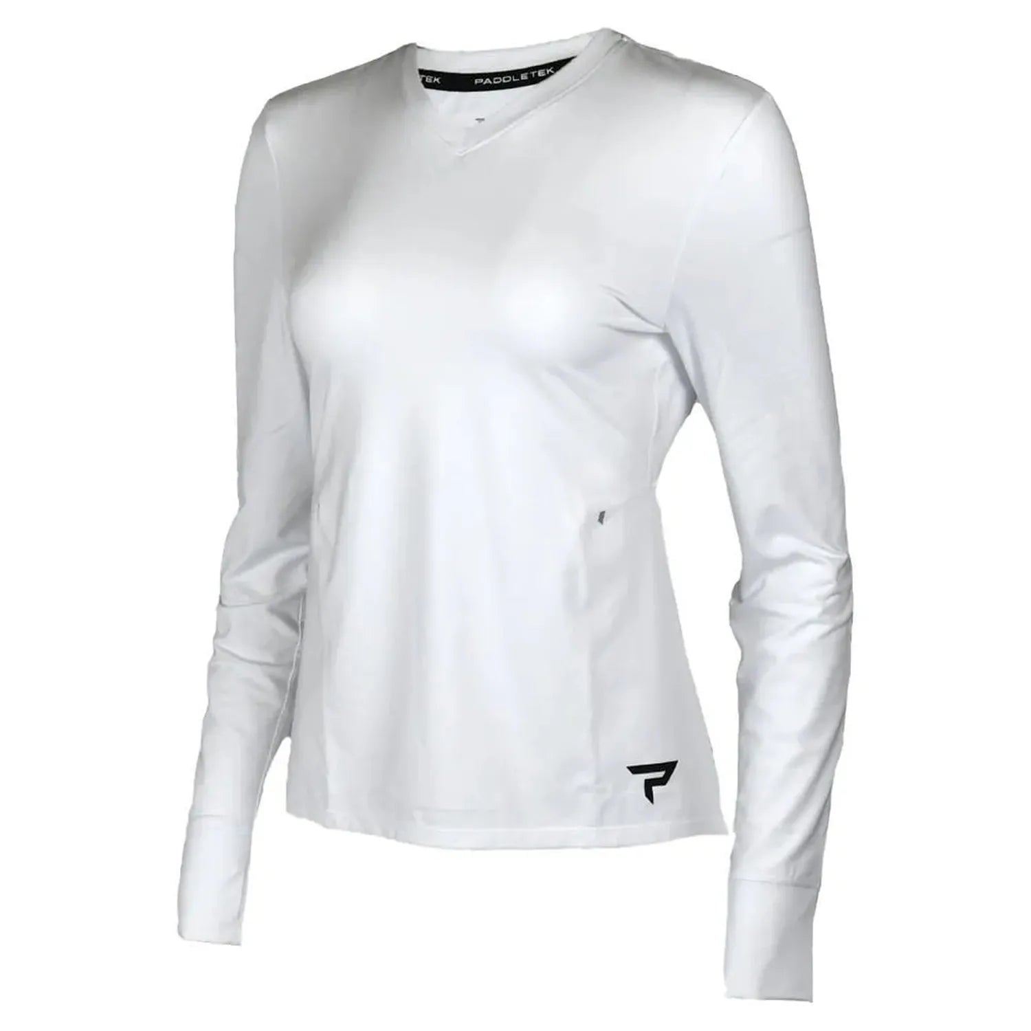 Womens Long Sleeve Performance Tennis Top White and Black-Apparel-Paddletek-112259-DEFAULT-L-Tennis Express