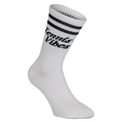 Tennis Vibes Socks White and Black-Socks-Runway Athletics-112656-DEFAULT-L-Tennis Express