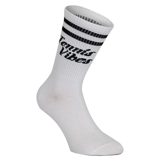 Tennis Vibes Socks White and Black-Socks-Runway Athletics-112656-DEFAULT-L-Tennis Express