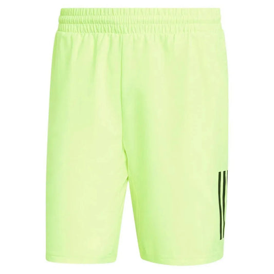 Mens Club 3 Stripe 9 Inch Tennis Short Lucid Lemon-Apparel-Adidas-112710-DEFAULT-L-Tennis Express
