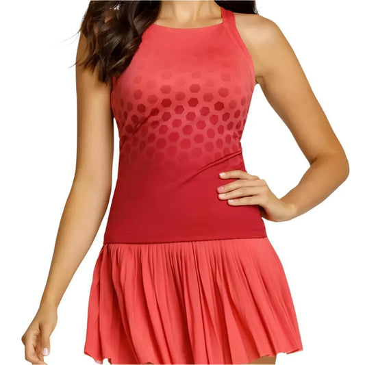 Women's Zoraya Hi-Neck Tennis Tank Hex Ombre-Apparel-Tail-113131-DEFAULT-L-1-[Sku]-Tennis Express