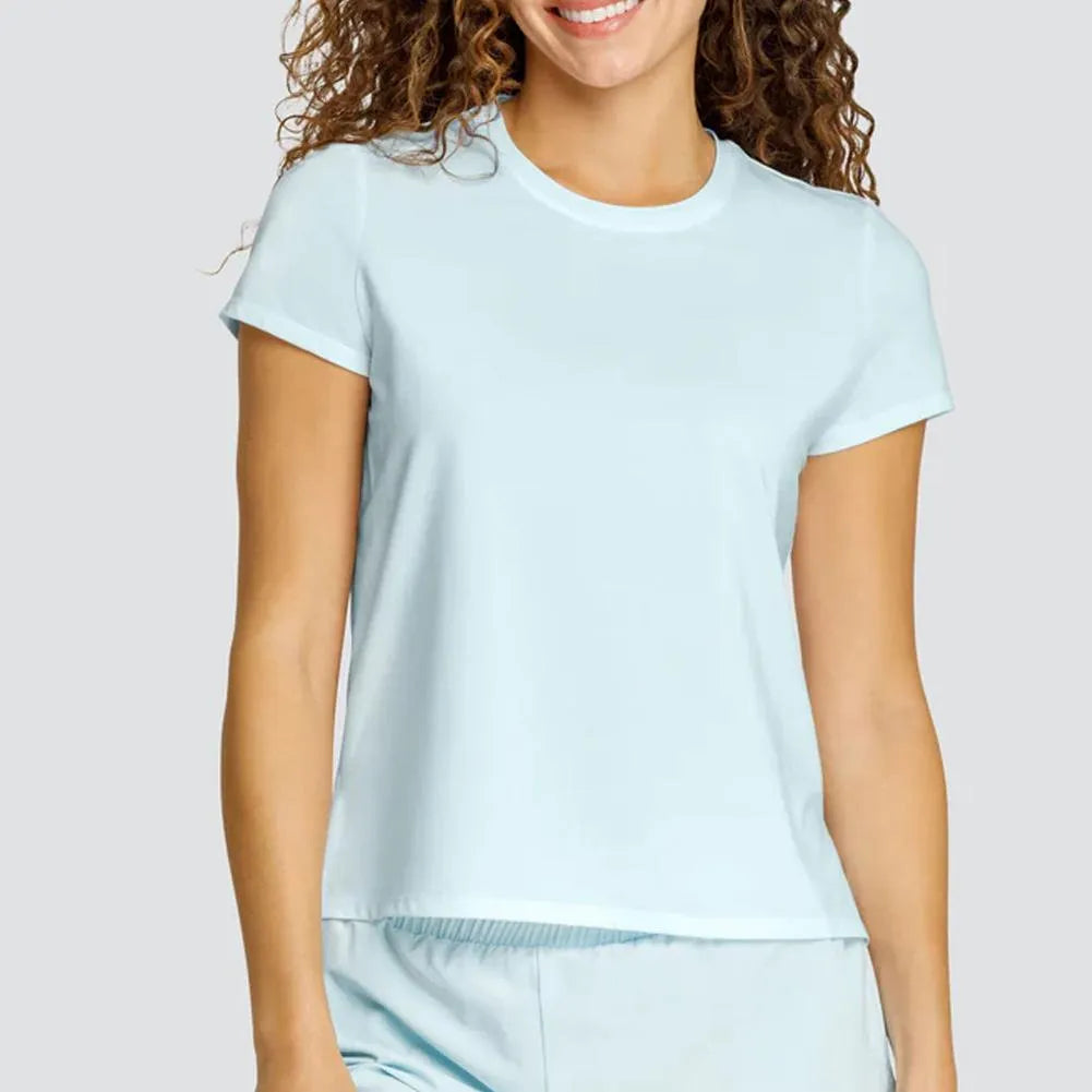 Women's Bijou Short Sleeve Tennis Top Blue Glow-Apparel-Tail-113154-DEFAULT-L-1-[Sku]-Tennis Express