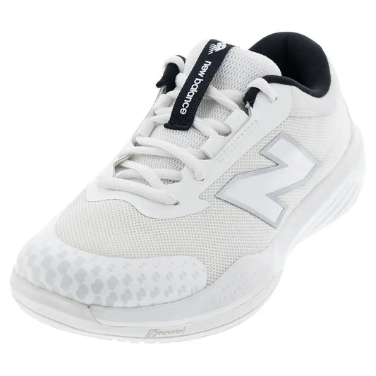 Juniors' 996v6 Tennis Shoes White and Black-Footwear-New Balance-113400-DEFAULT-L-Tennis Express