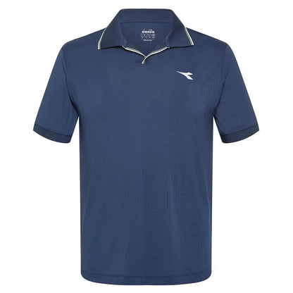 Mens Short Sleeve Icon Tennis Polo-Apparel-Diadora-113450-60150_PAGEANT_BLUE-L-Tennis Express