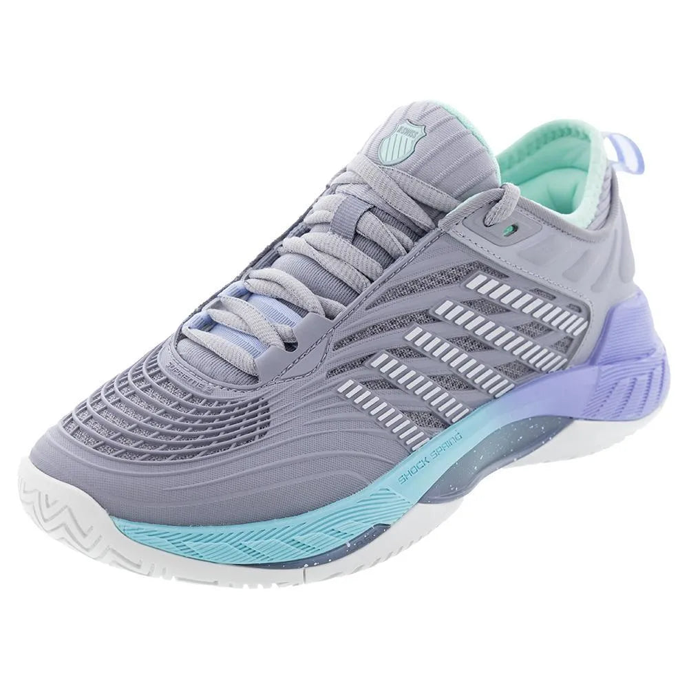 Women's Hypercourt Supreme 2 Tennis Shoes Lilac Gray and Nimbus Cloud-Footwear-K-Swiss-113879-DEFAULT-L-Tennis Express