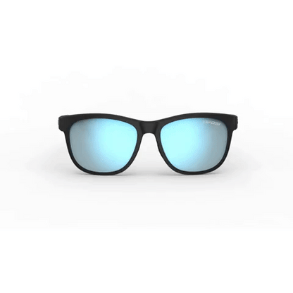 Swank Sunglasses Satin Black with Smoke Bright Blue Lenses