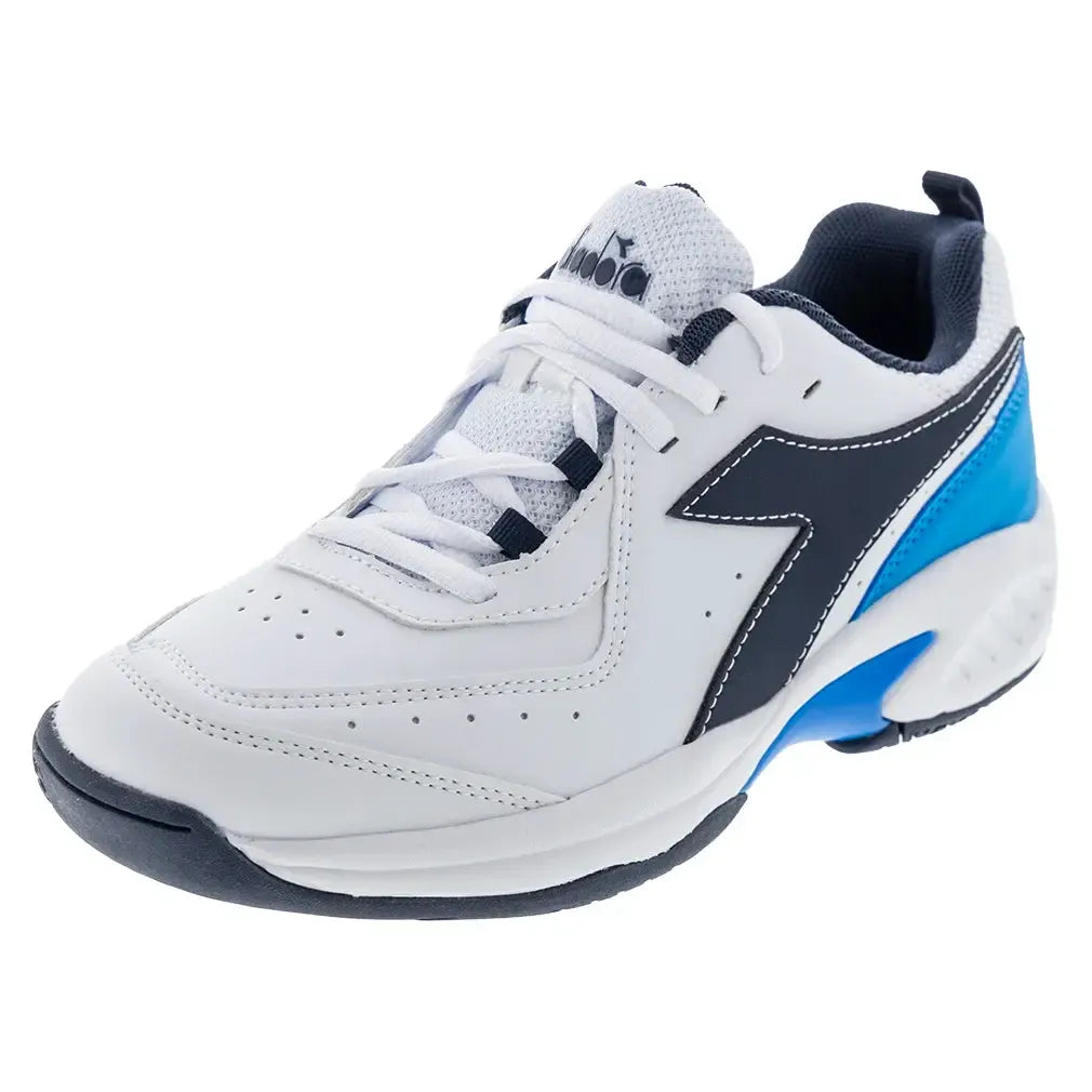 Juniors' S. Challenge 5 SL Tennis Shoes White and Blue Corsair-Footwear-Diadora-179102-C1494F25copy-Tennis Express