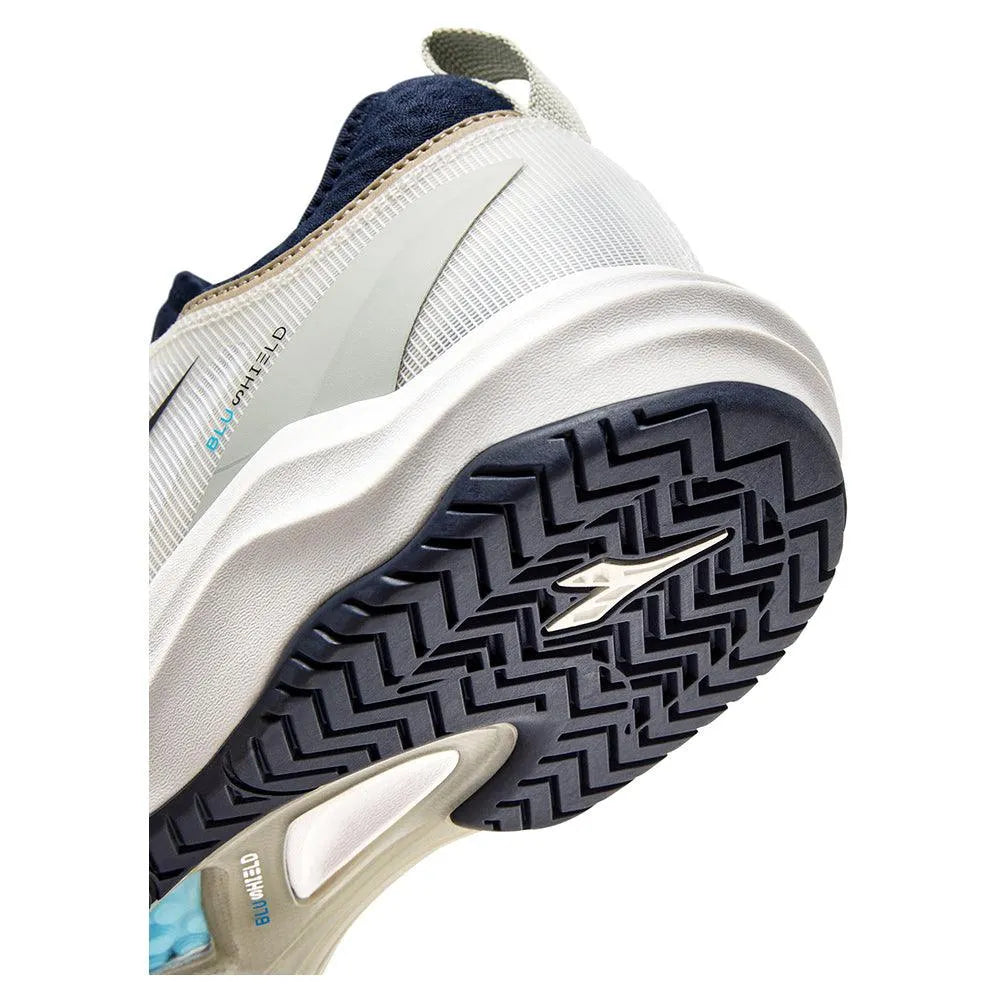 Men's Speed Blushield Fly 4 Tennis Shoes White and Blue Corsair