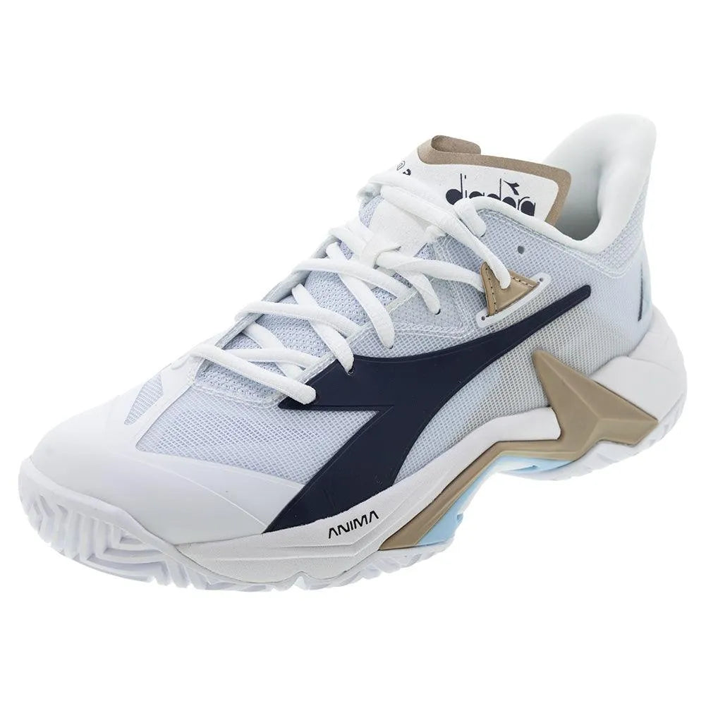Women's B.Icon 3 Tennis Shoes White and Blue Corsair-Footwear-Diadora-181462-C1494S2501-Tennis Express