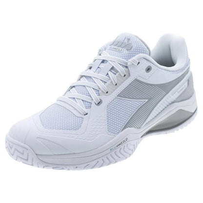 Women's Blushield Torneo 3 Tennis Shoes White and Silver-Footwear-Diadora-181467-C6103S2501-Tennis Express