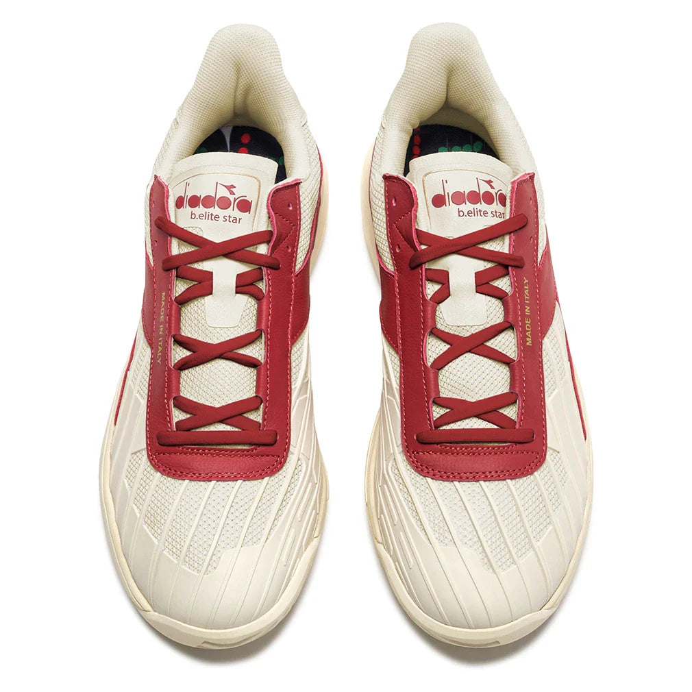 B. Elite Star Tennis Shoes Whisper White and Garnet