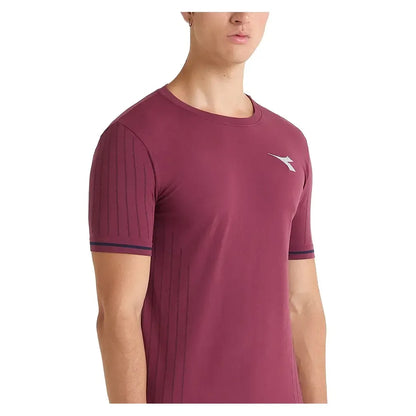 Men's Short Sleeve Icon Stratouno Tennis Top Maroon Banner