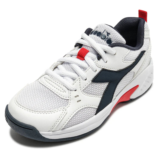 Juniors S Challenge 6 SL Tennis Shoes White and Blue Corsair-Footwear-Diadora-182738-C1494-710962Tennis Express