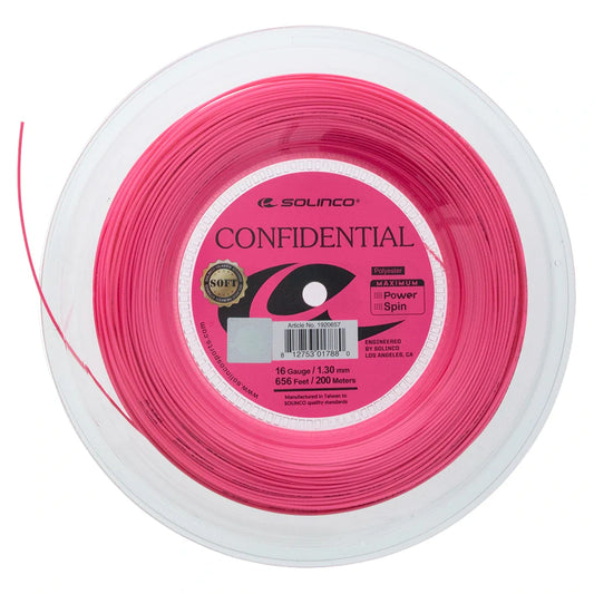 Confidential Soft Pink Tennis String Reel-Strings-Solinco-192065Rcopy-Tennis Express