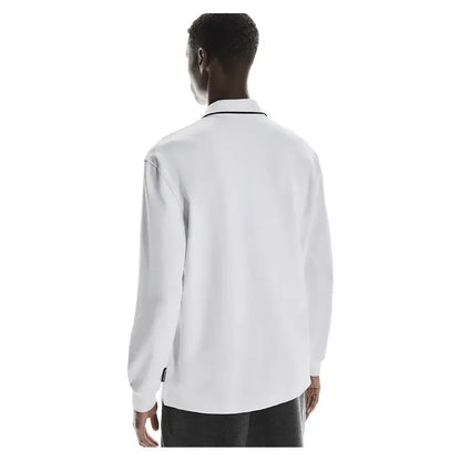Men's Courtside Long Sleeve Tennis Polo White