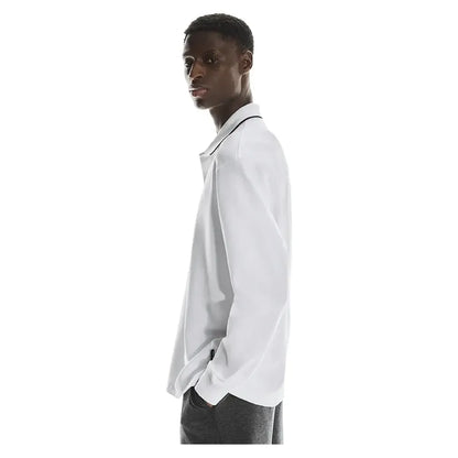 Men's Courtside Long Sleeve Tennis Polo White