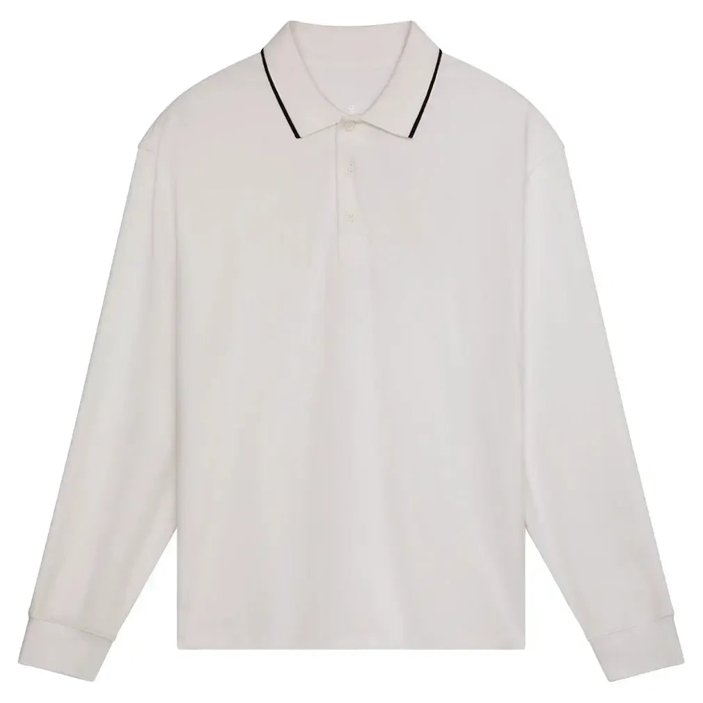 Men's Courtside Long Sleeve Tennis Polo White