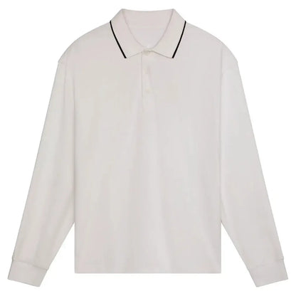 Men's Courtside Long Sleeve Tennis Polo White