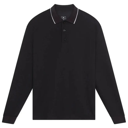 Men's Courtside Long Sleeve Tennis Polo Black