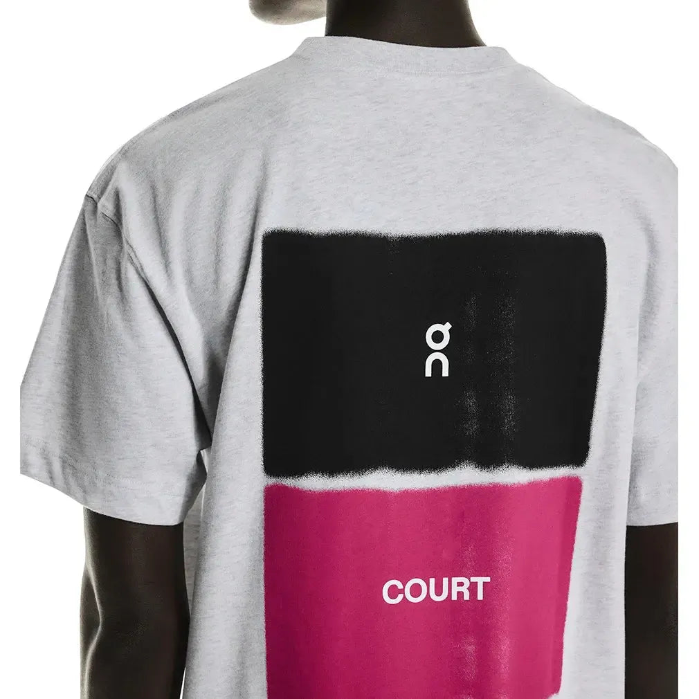 Men's Club Court Tennis Top Heather Gray and Pink