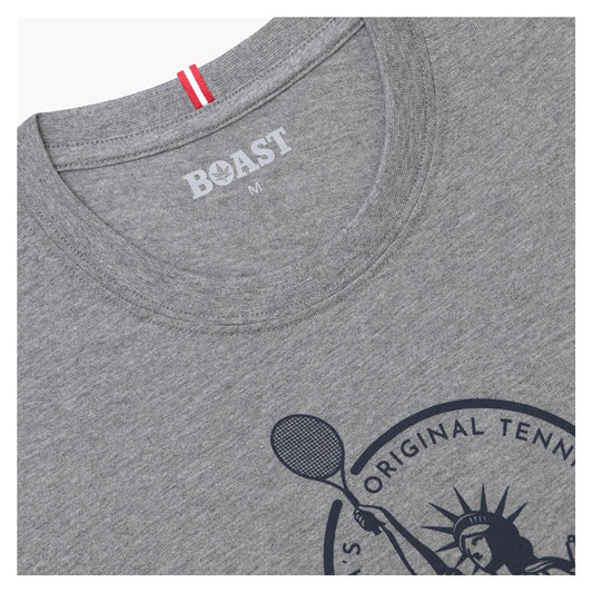 Men's Statue of Liberty Tennis Tee Heather Grey