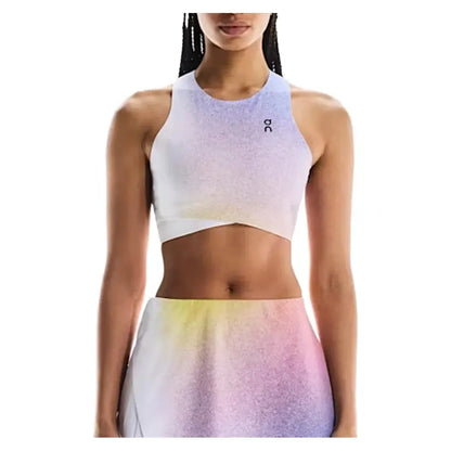 Women's Court Crop Tennis Top White and Indigo-Apparel-On-1WF11270629-U25-Tennis Express