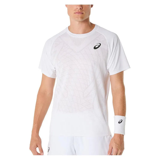 Men's Match ACTIBREEZE Short Sleeve Tennis Top Brilliant White-Apparel-Asics-2041A320-100S25-3-Tennis Express