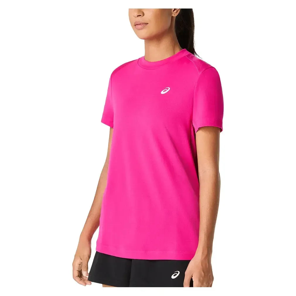 Women's Court Short Sleeve Tennis Top Pink Rave