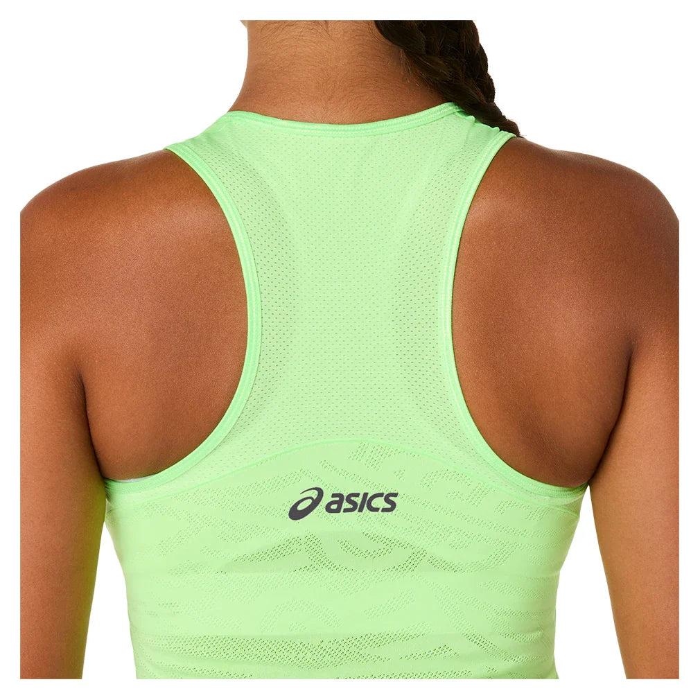 Women's Match Jacquard Tennis Crop Top Illuminate Green