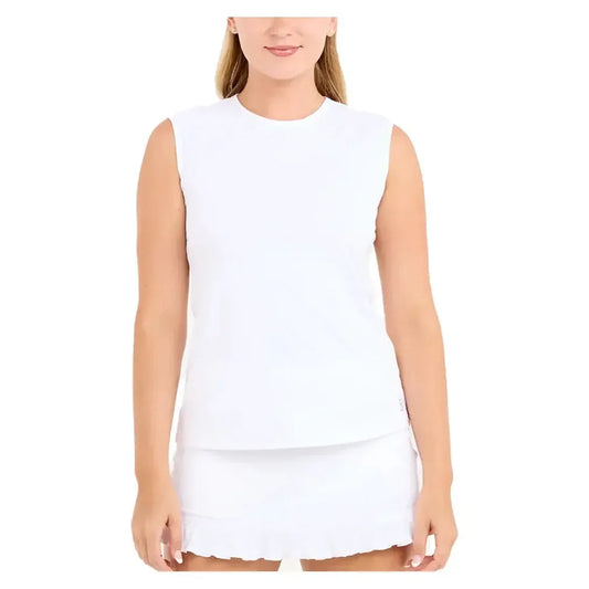 Women's Sleeveless Tennis Top White-Apparel-Sofibella-2067EQU-WHTU25-Tennis Express