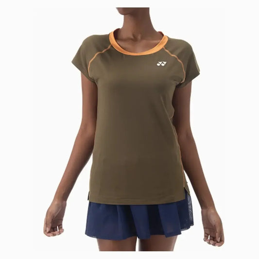 Women's Tournament Tennis Top Oil Brown-Apparel-Yonex-20839OBR-F25-Tennis Express