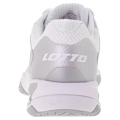 Women's Mirage 100 Speed Tennis Shoes All White and Silver Metal 2