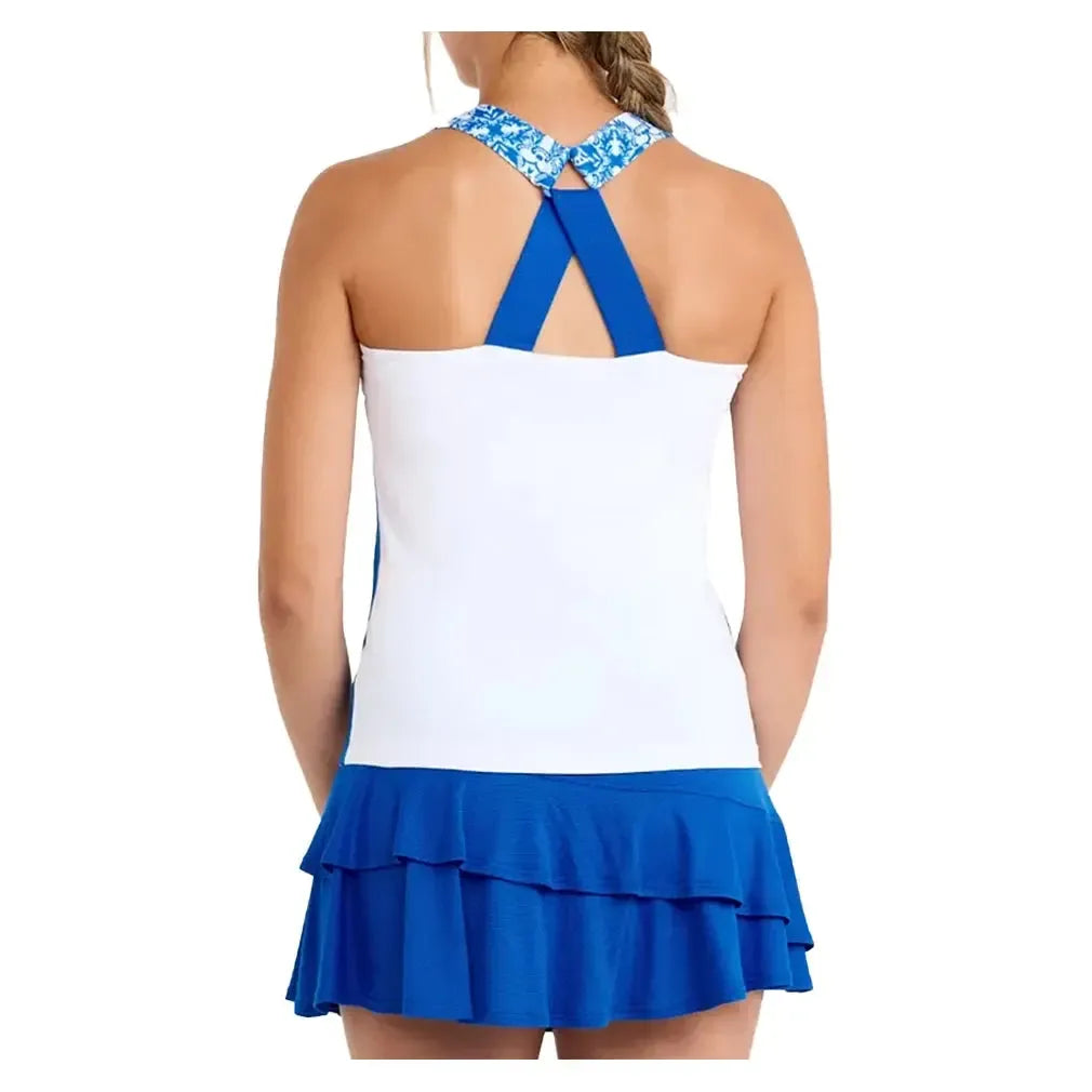 Women's Tennis Tank White and Sandra Tiles