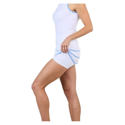 Women's 13-inch Tennis Skort White and Periwinkle