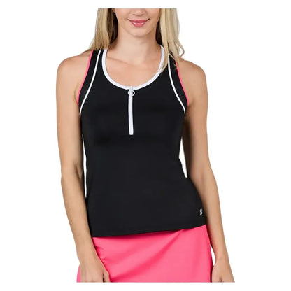 Women's Racerback Tennis Tank Black-Apparel-Sofibella-2342AMR-BLKF25-Tennis Express