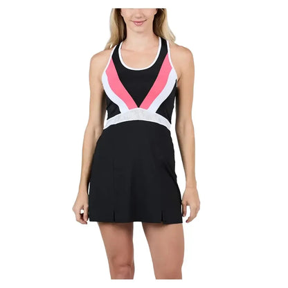 Women's Tennis Dress Black and Amore-Apparel-Sofibella-2347AMR-BLKF25-Tennis Express