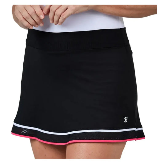 Women's 13 Inch Tennis Skort Black-Apparel-Sofibella-2348AMR-BLKF25-Tennis Express