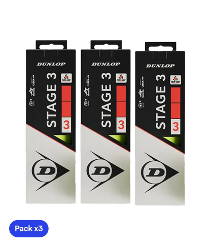 Balls  Dunlop Stage 3 Rojo/Amarillo (Pack x3) 2025