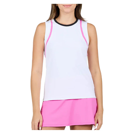 Women's Style Icons Full Tennis Tank White and Super Pink-Apparel-Sofibella-2450-SUP-702300Tennis Express