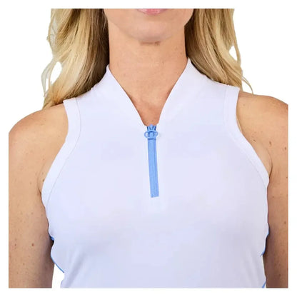 Women's 32 inch Tennis Dress White and Periwinkle