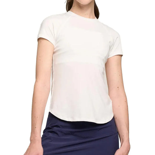 Women's Fitted Raglan Tennis Top White-Apparel-Lija-24A-1695T4H24-Tennis Express