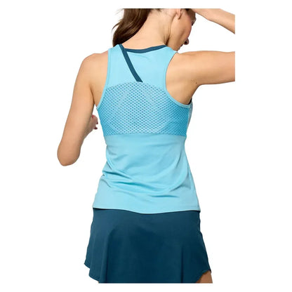 Women's Peek Tennis Tank Tiffany Blue and Peacock
