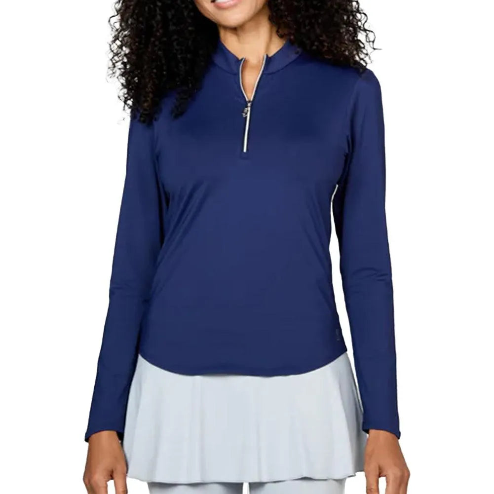 Women's UV Long Sleeve Tennis Top-Apparel-Sofibella-2620-S25-Navy-Tennis Express