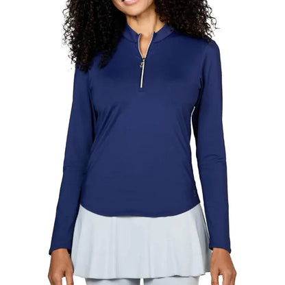 Women's UV Long Sleeve Tennis Top-Apparel-Sofibella-2620-S25-Navy-Tennis Express