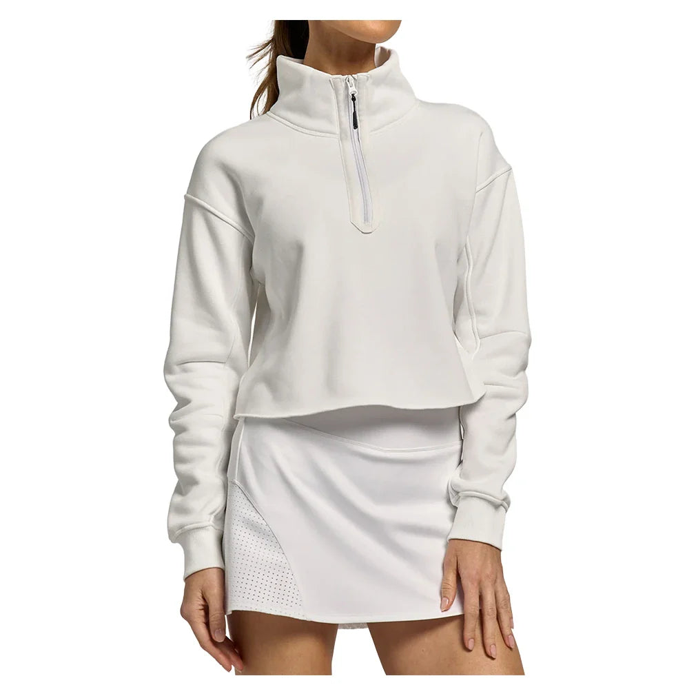 Women's Zip It Up Tennis Pullover White-Apparel-Lija-26S-1938T1-Tennis Express