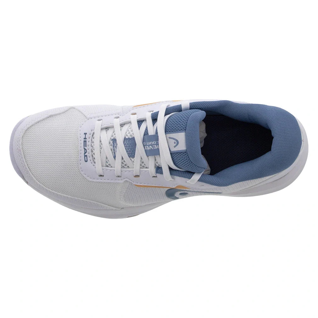 Women's Revolt Court 5.0 Tennis Shoes White and Denim