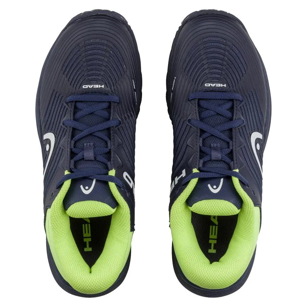 Juniors Revolt Pro 4.5 Tennis Shoes Navy and Lime