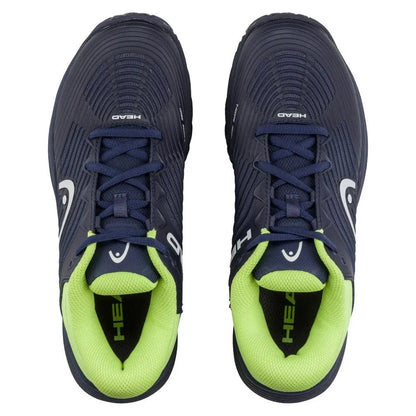 Juniors Revolt Pro 4.5 Tennis Shoes Navy and Lime
