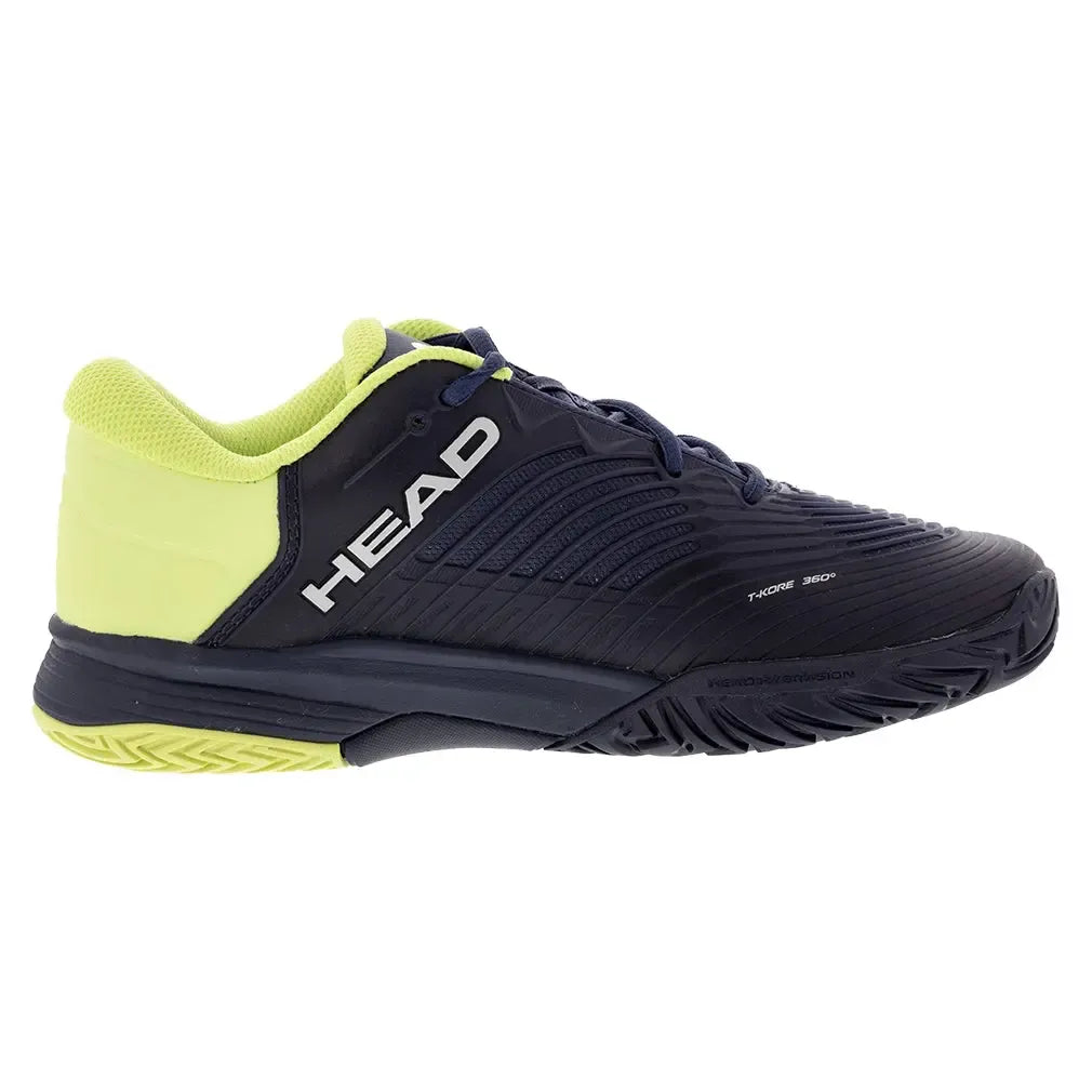 Juniors Revolt Pro 4.5 Tennis Shoes Navy and Lime