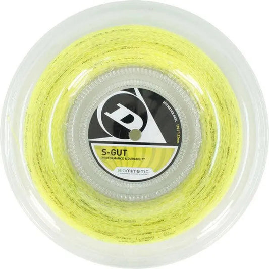 S-Gut 17G Yellow Tennis String Reel-Strings-Dunlop-30278-DEFAULT-L-Tennis Express
